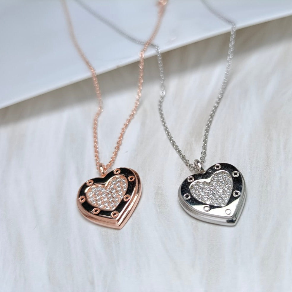 [Resenly Jewelry]HEART DIAMONDS PEDANT NECKLACE