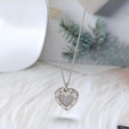 [Resenly Jewelry]HEART DIAMONDS PEDANT NECKLACE