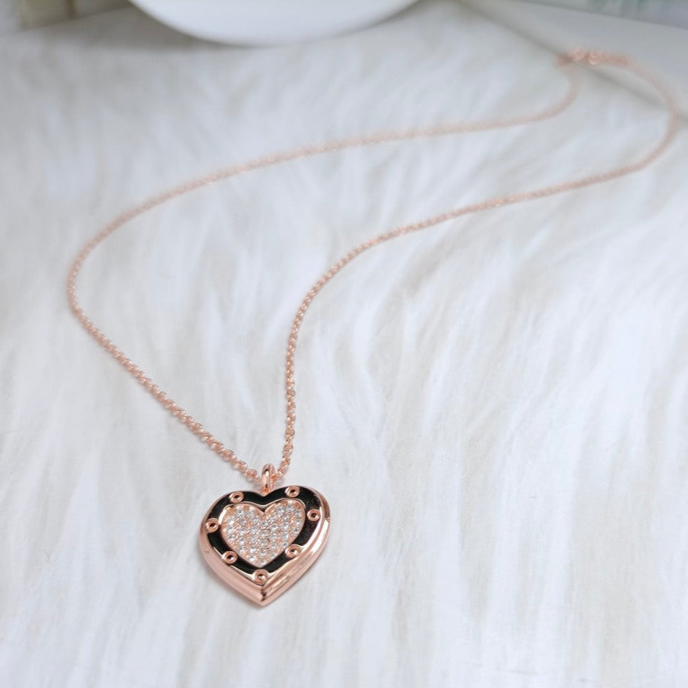 [Resenly Jewelry]HEART DIAMONDS PEDANT NECKLACE