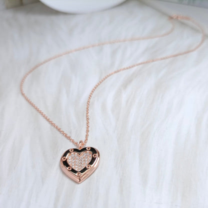 [Resenly Jewelry]HEART DIAMONDS PEDANT NECKLACE