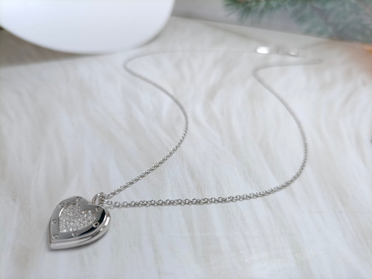 [Resenly Jewelry]HEART DIAMONDS PEDANT NECKLACE