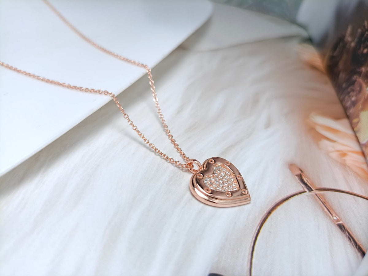 [Resenly Jewelry]HEART DIAMONDS PEDANT NECKLACE