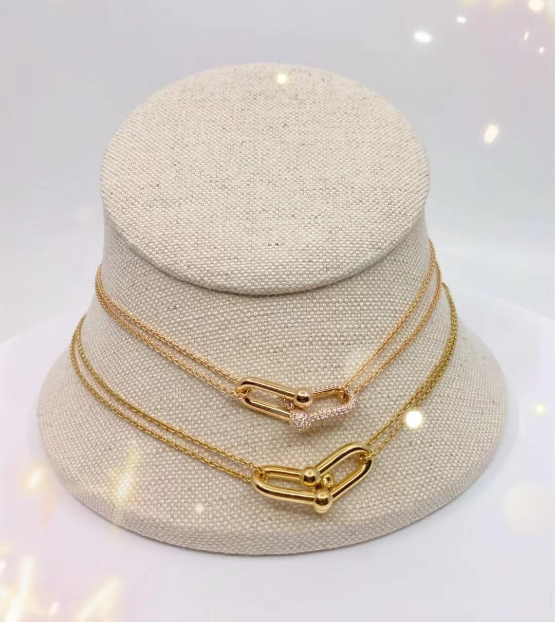 [Resenly Jewelry]HARDWEAR GOLD DOUBLE LINK NECKLACE