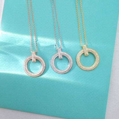 [Resenly Jewelry]T WIRE PEDANT DIAMOND NECKLACE