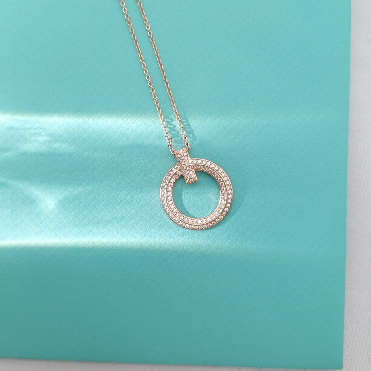 [Resenly Jewelry]T WIRE PEDANT DIAMOND NECKLACE