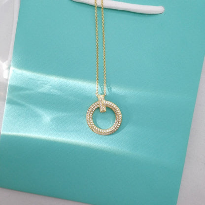 [Resenly Jewelry]T WIRE PEDANT DIAMOND NECKLACE