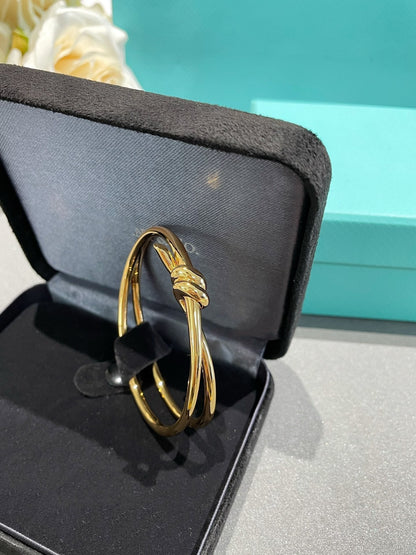 [Resenly Jewelry]KNOT DOUBLE ROW GOLD BRACELET
