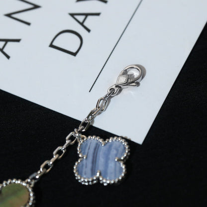 [Resenly Jewelry]CLOVER BRACELET 5 MOTIFS MOP CHALCEDONY SILVER