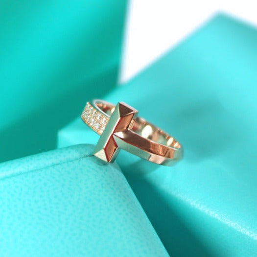 [Resenly Jewelry]T1 NARROW DIAMOND PINK GOLD RING