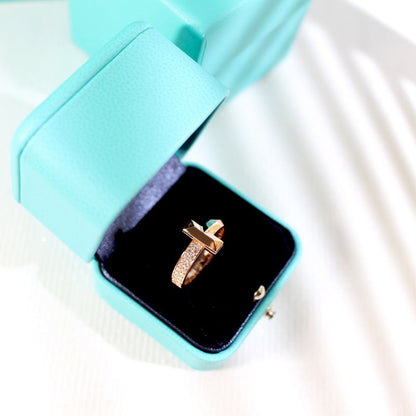 [Resenly Jewelry]T1 NARROW DIAMOND PINK GOLD RING