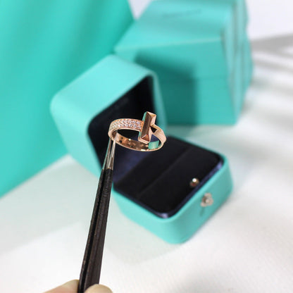[Resenly Jewelry]T1 NARROW DIAMOND PINK GOLD RING