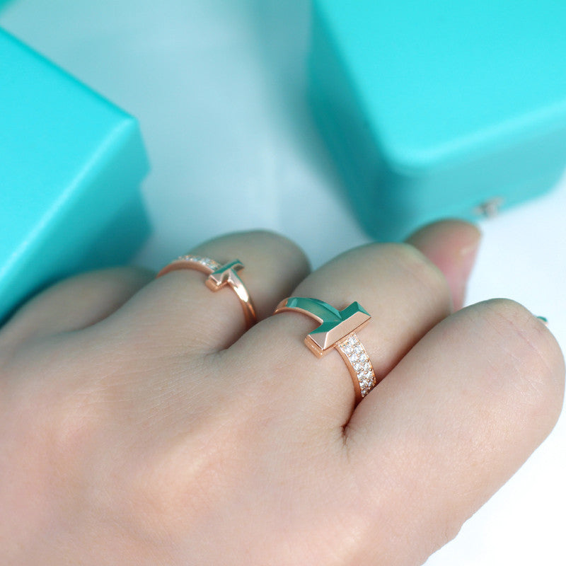 [Resenly Jewelry]T1 NARROW DIAMOND PINK GOLD RING