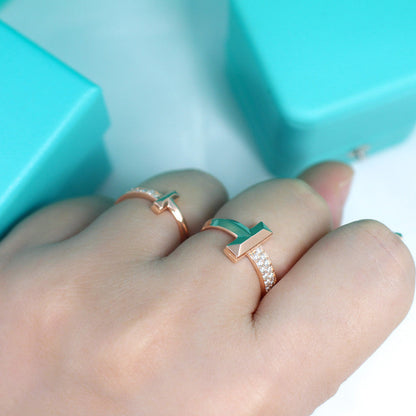 [Resenly Jewelry]T1 NARROW DIAMOND PINK GOLD RING