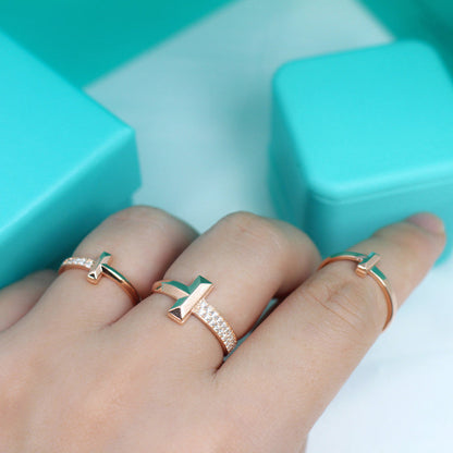 [Resenly Jewelry]T1 NARROW DIAMOND PINK GOLD RING
