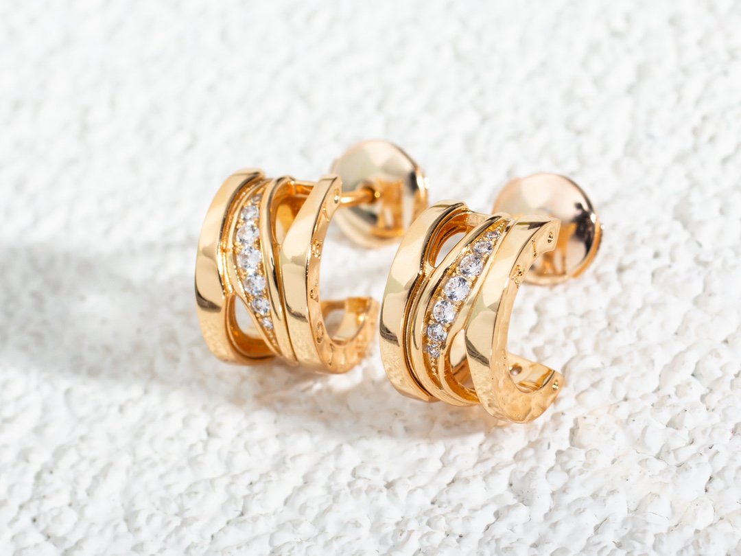 [Resenly Jewelry]ZERO 1 PINK GOLD DIAMONDS EARRINGS
