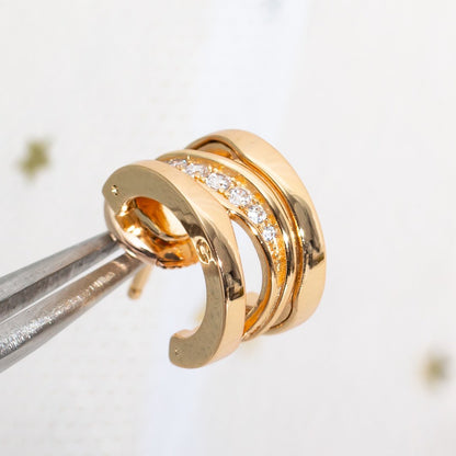 [Resenly Jewelry]ZERO 1 PINK GOLD DIAMONDS EARRINGS