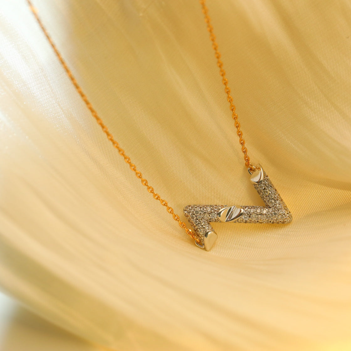 [Resenly Jewelry]VOLT SILVER DIAMOND PEDANT NECKLACE