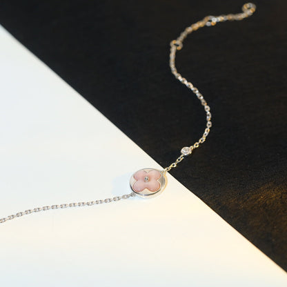 [Resenly Jewelry]SUN MOTIF PINK MOP SILVER BRACELET