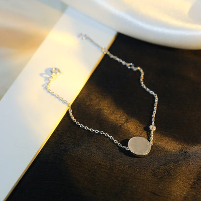 [Resenly Jewelry]SUN MOTIF PINK MOP SILVER BRACELET