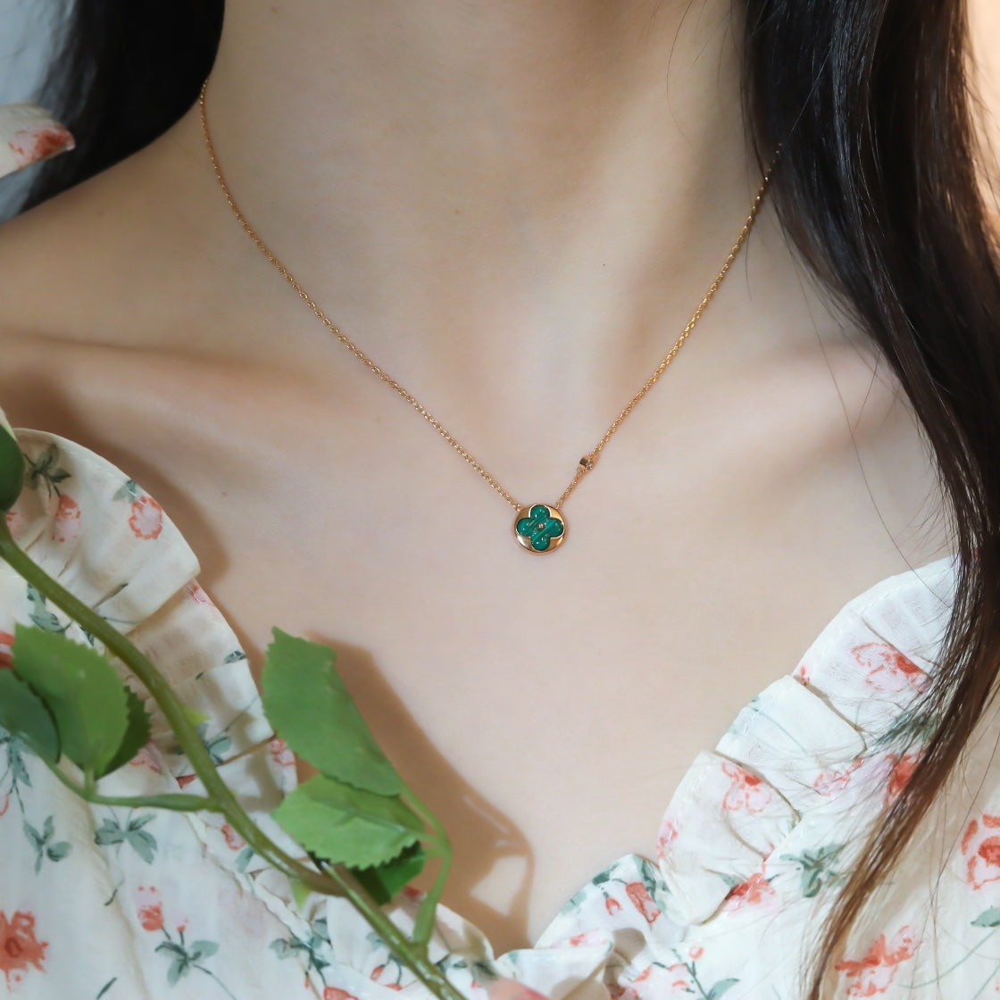 [Resenly Jewelry]SUN PEDANT PINK GOLD 1 DIAMOND NECKLACE