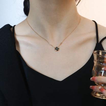 [Resenly Jewelry]SUN PEDANT PINK GOLD 1 DIAMOND NECKLACE