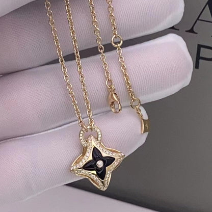 [Resenly Jewelry]STAR PEDANT PINK GOLD DIAMOND NECKLACE