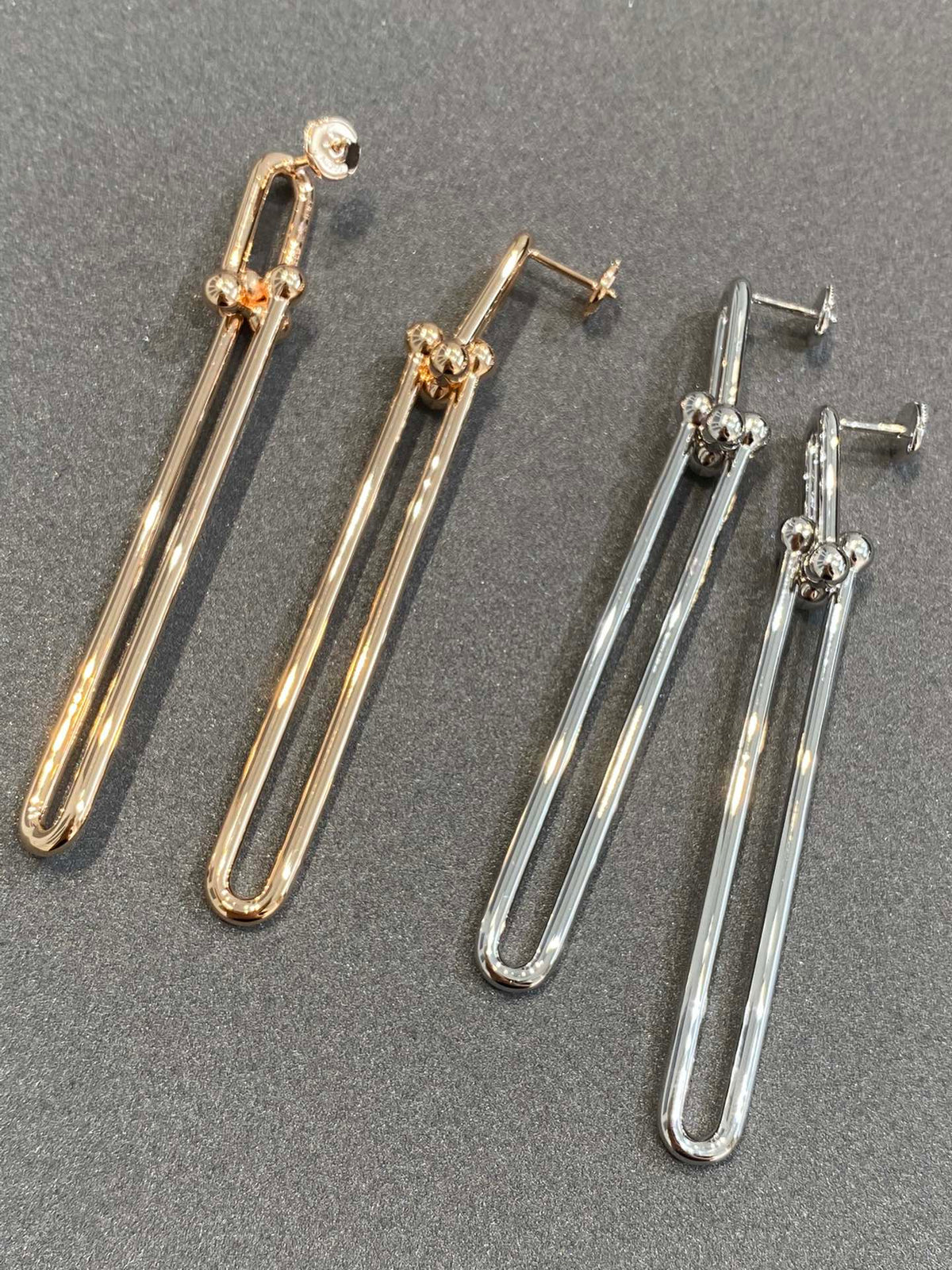 [Resenly Jewelry]HARDWEAR DOUBLE LONG LINK EARRINGS