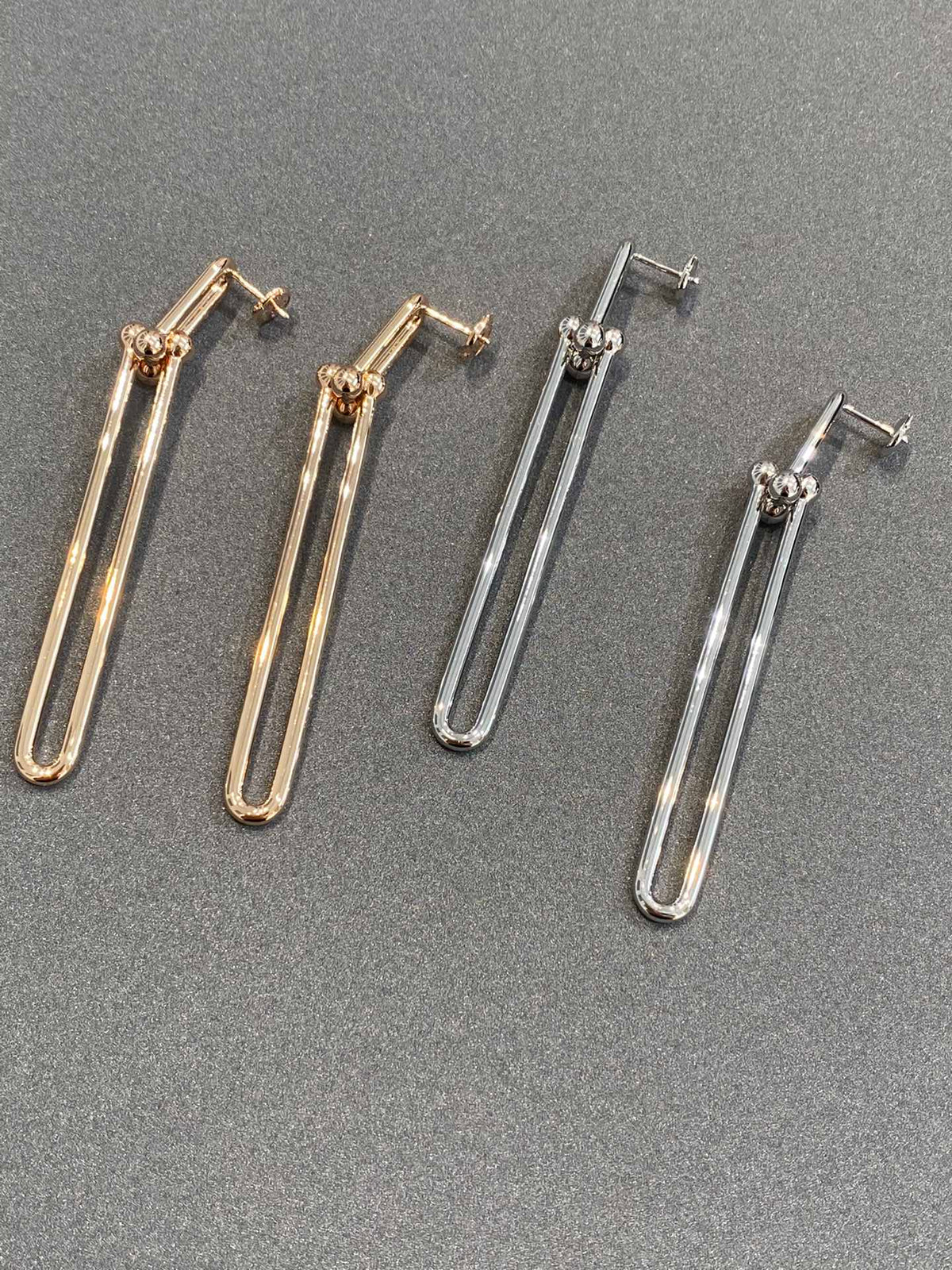 [Resenly Jewelry]HARDWEAR DOUBLE LONG LINK EARRINGS