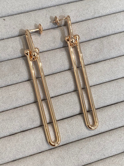 [Resenly Jewelry]HARDWEAR DOUBLE LONG LINK EARRINGS