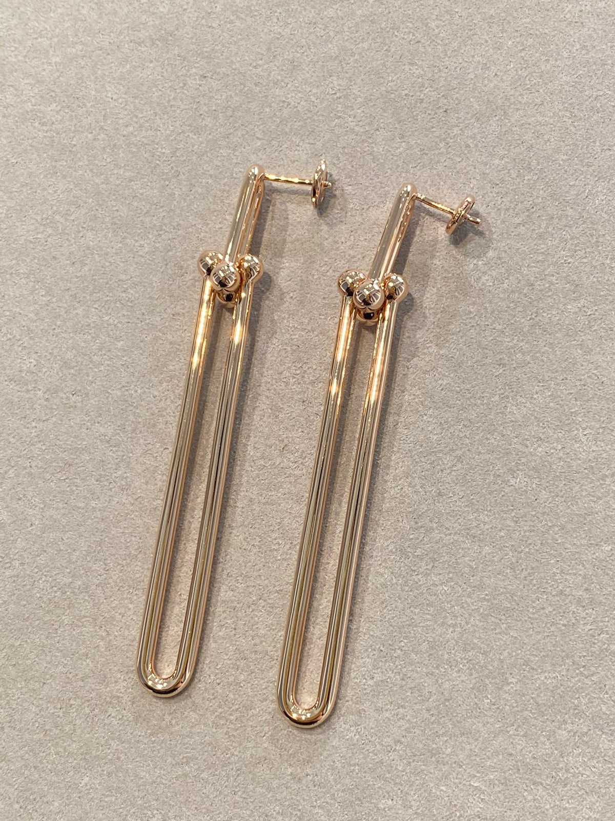 [Resenly Jewelry]HARDWEAR DOUBLE LONG LINK EARRINGS