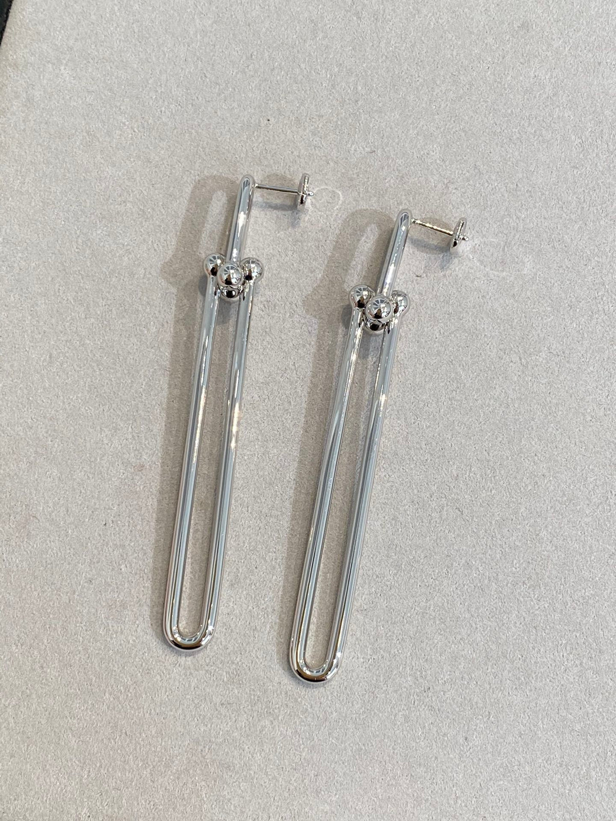 [Resenly Jewelry]HARDWEAR DOUBLE LONG LINK EARRINGS