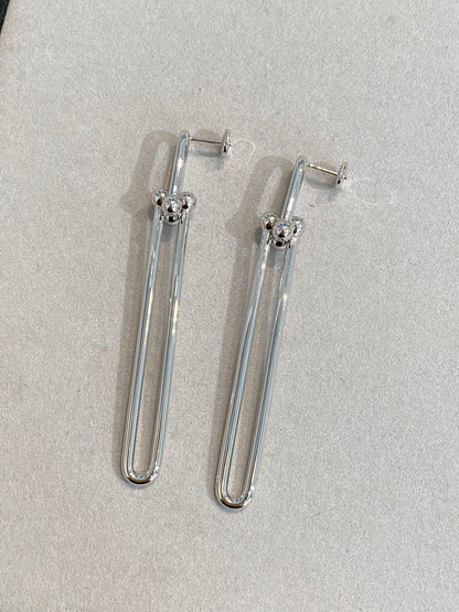 [Resenly Jewelry]HARDWEAR DOUBLE LONG LINK EARRINGS