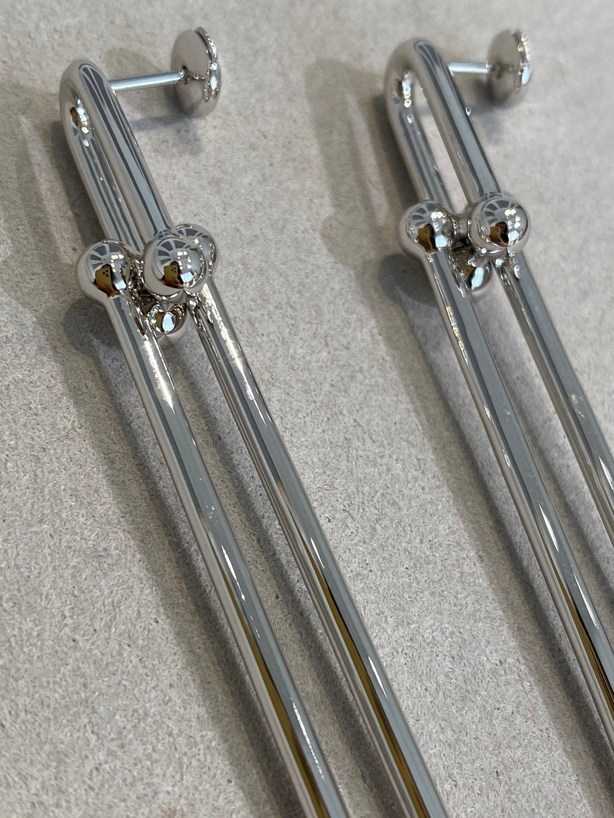 [Resenly Jewelry]HARDWEAR DOUBLE LONG LINK EARRINGS