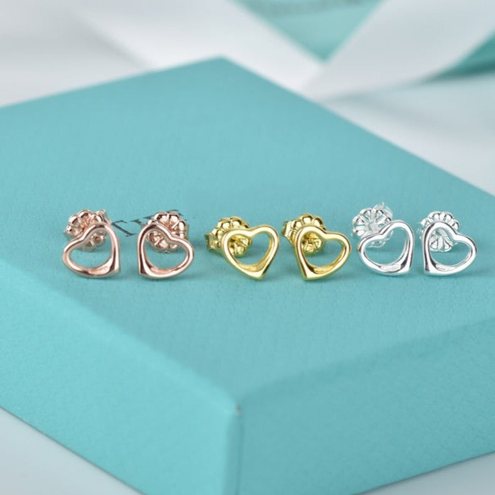 [Resenly Jewelry]OPEN HEART STUD EARRINGS