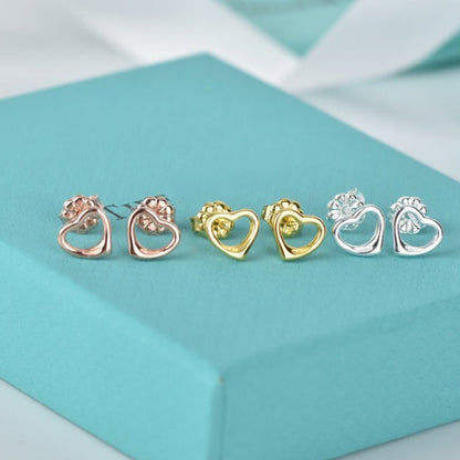 [Resenly Jewelry]OPEN HEART STUD EARRINGS