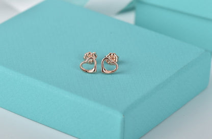 [Resenly Jewelry]OPEN HEART STUD EARRINGS