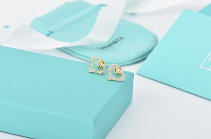 [Resenly Jewelry]OPEN HEART STUD DIAMOND EARRINGS