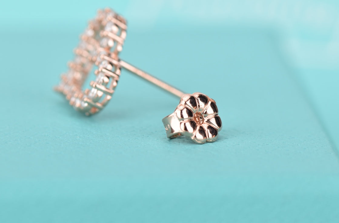 [Resenly Jewelry]OPEN HEART STUD DIAMOND EARRINGS