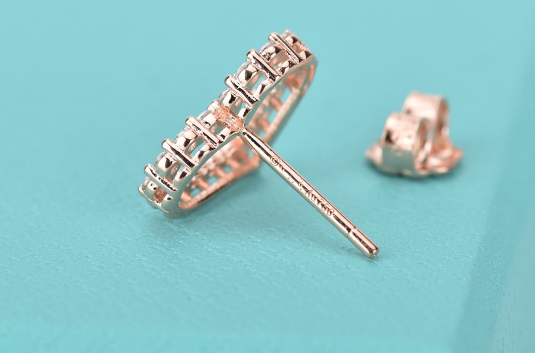 [Resenly Jewelry]OPEN HEART STUD DIAMOND EARRINGS