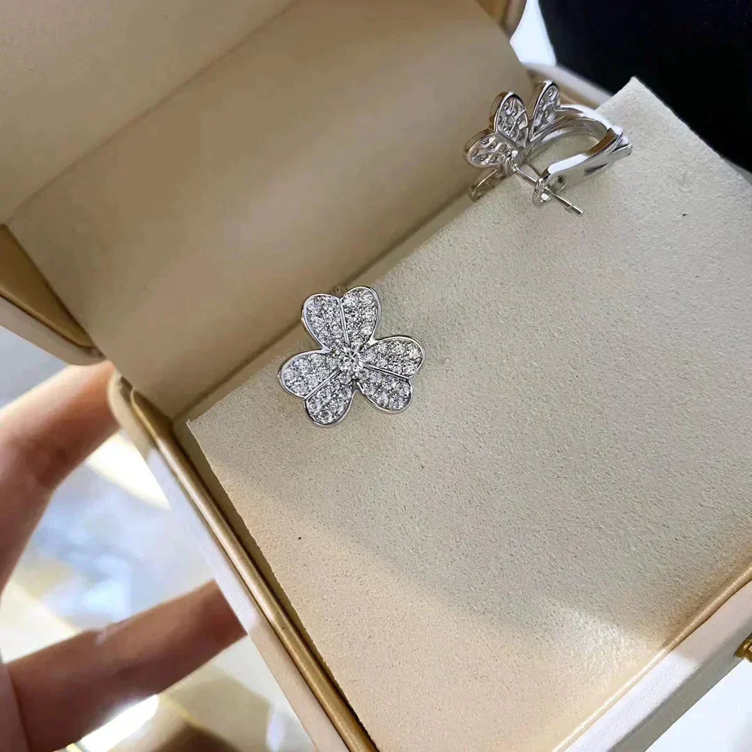 [Resenly Jewelry]CLOVER COMOS DIAMOND EARRINGS SILVER