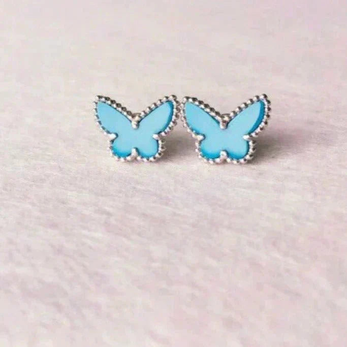[Resenly Jewelry]BUTTERFLY TURQUOISE EARRINGS SILVER