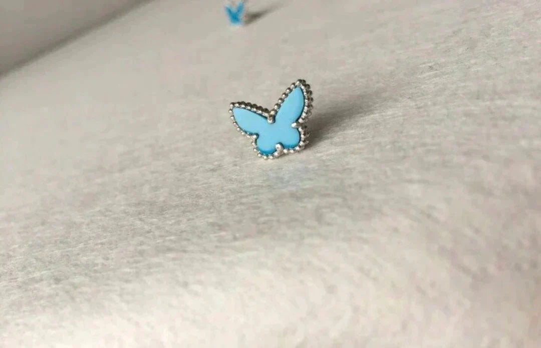 [Resenly Jewelry]BUTTERFLY TURQUOISE EARRINGS SILVER