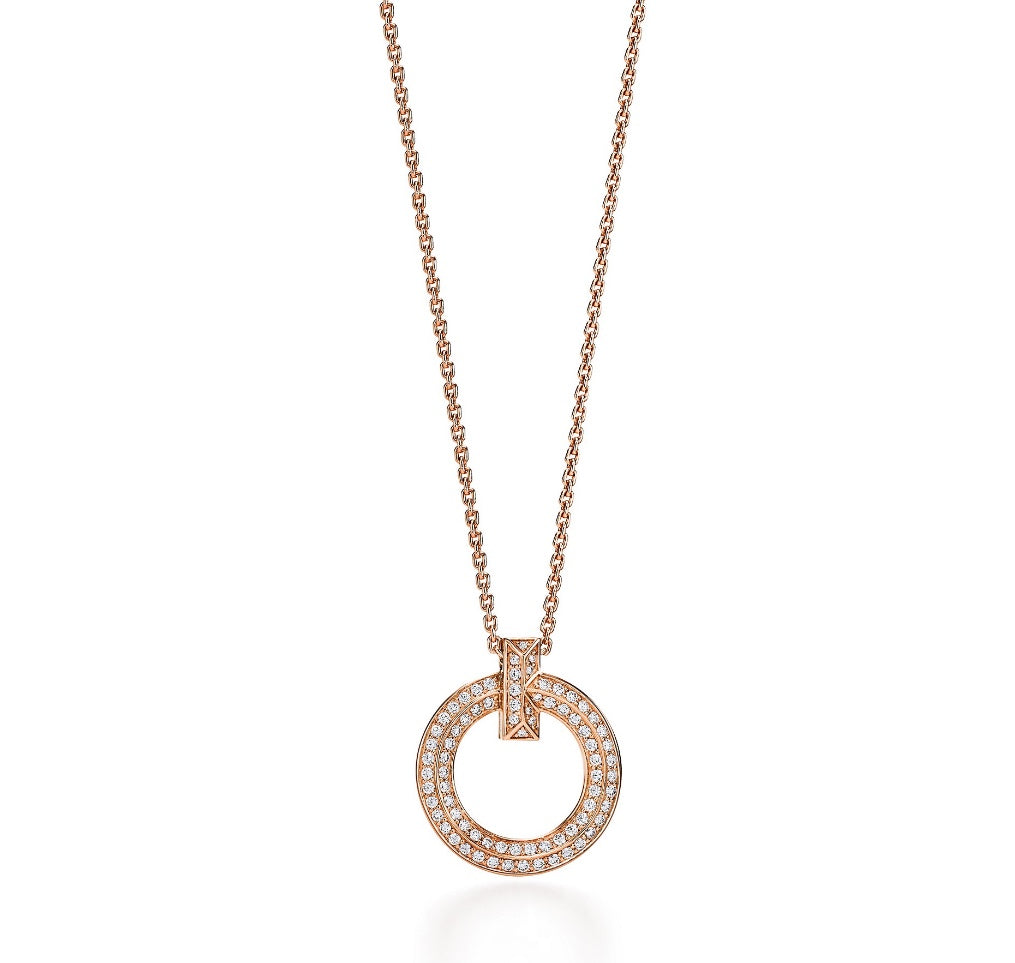 [Resenly Jewelry]T CIRCLE PEDANT DIAMOND NECKLACE