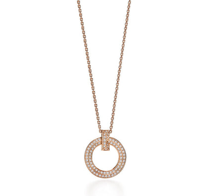 [Resenly Jewelry]T CIRCLE PEDANT DIAMOND NECKLACE