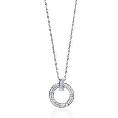 [Resenly Jewelry]T CIRCLE PEDANT DIAMOND NECKLACE
