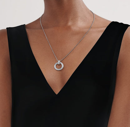 [Resenly Jewelry]T CIRCLE PEDANT DIAMOND NECKLACE