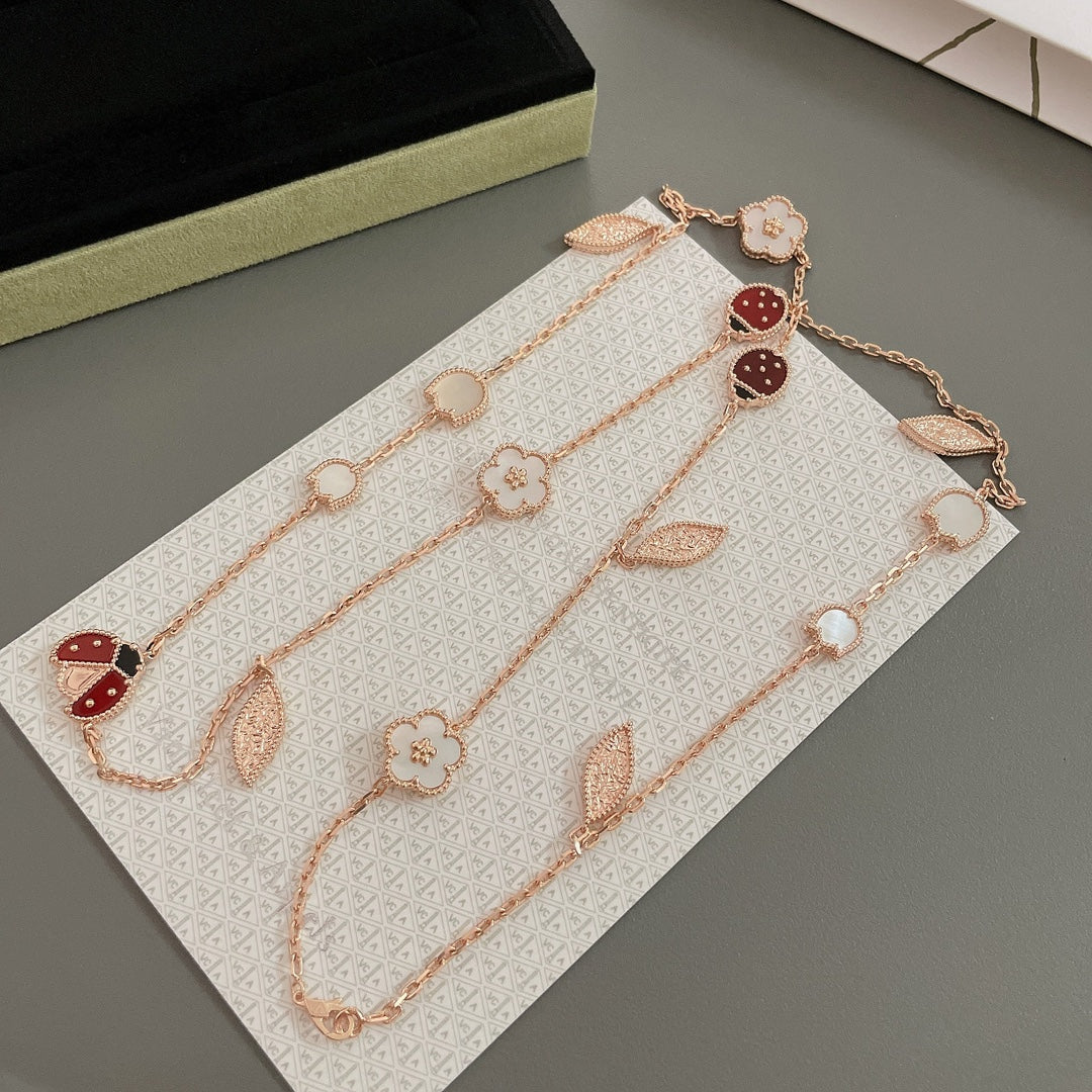 [Resenly Jewelry]LUCKY SPRING 15 MOTIFS ROSE GOLD NECKLACE