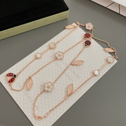 [Resenly Jewelry]LUCKY SPRING 15 MOTIFS ROSE GOLD NECKLACE