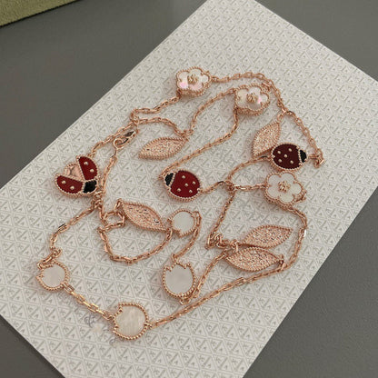 [Resenly Jewelry]LUCKY SPRING 15 MOTIFS ROSE GOLD NECKLACE