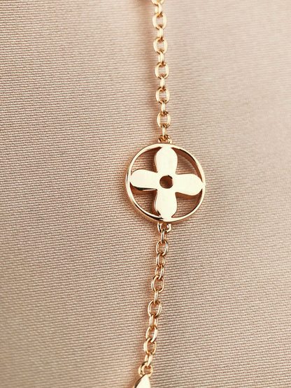 [Resenly Jewelry]STAR AND SUN 7 MOTIFS GOLD BRACELET